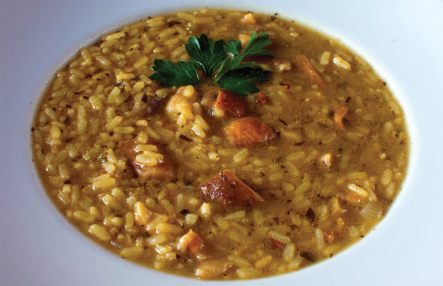 Zuppa di riso e porcini